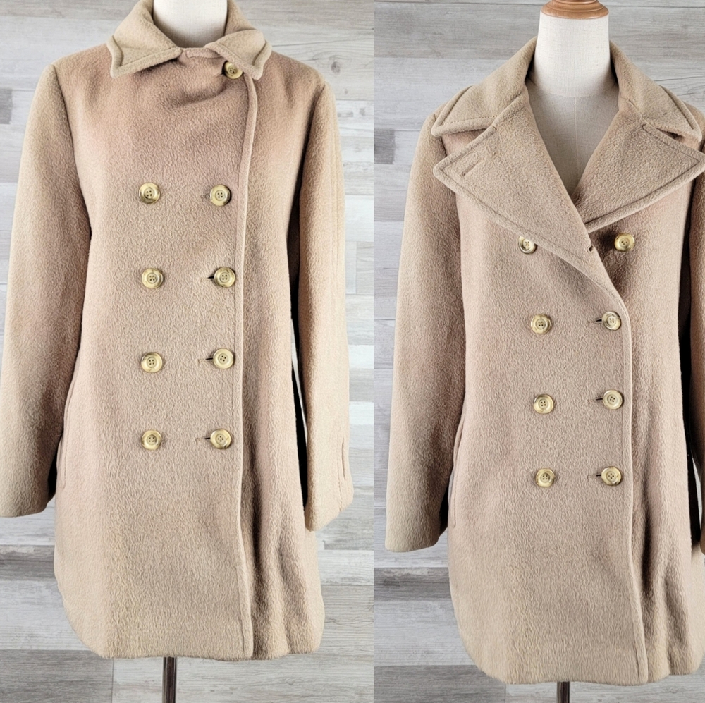 Elegant Tan Pea Coat for Women